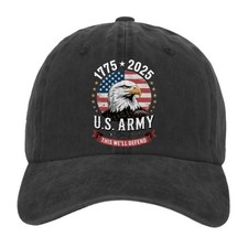 US Army 250th Anniversary 1775-2025 Bald Eagle Patriotic Baseball Cap Dad Hat