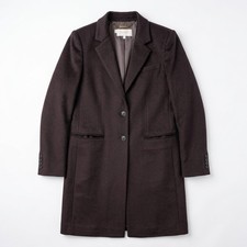 Hobbs London 100 Wool Coat Eggplant Single-Breasted Tailored Coat