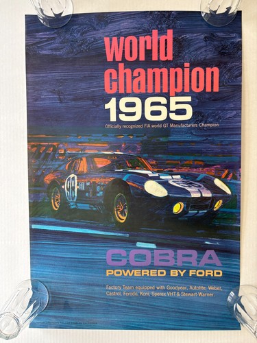 1965 Cobra Powered by Ford Poster | World Champion | Rare Shelby Art