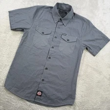 Dixxon Shirt Mens Small Grey Work Force Form and Function Mechanic Flap Pockets