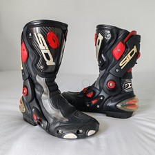 Sidi Vertigo Corsa Vortice Motorcycle Race Boots Mens UK 8 EU 42 Black Leather