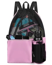 Swim Bag Beach Backpack Wet Pocket Mesh Drawstring Swim Gym Sport Travel