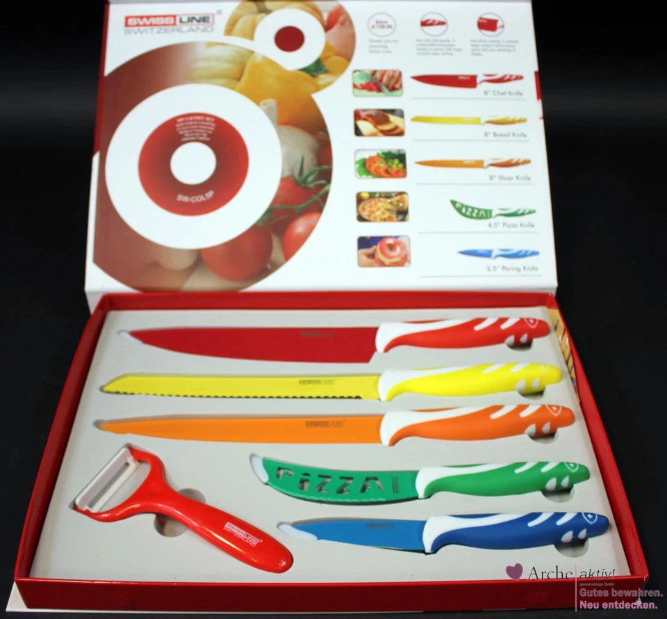 Swiss Line Messer-Set mit Antihaftbeschichtung - 6-Teilig, neuwertig - Bild 2 von 3