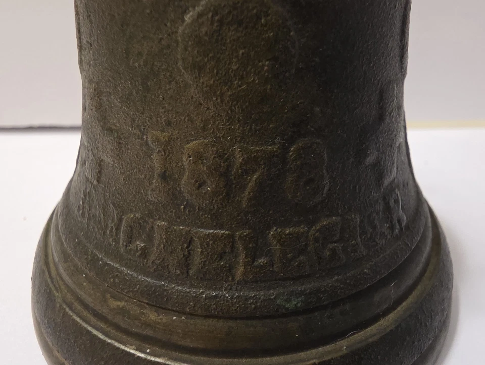 antique brass cow goat bell 1878 Saignelegier Chantel Fondeur - Image 2 of 4