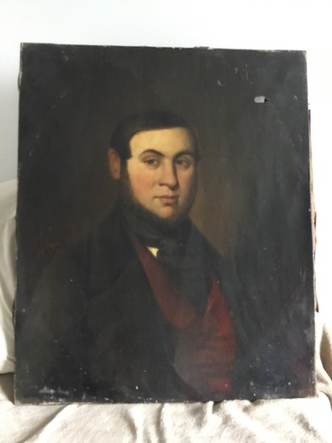 18thceniury Antique Life-size Portrait Oil Painting on canvas