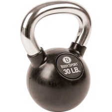 BRAND NEW BODYSPORT  Rubber Chrome Kettlebell 30LB FREE SHIPPING $1 PER LB!!!!