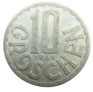 1959 Austria 10 Groschen Coin