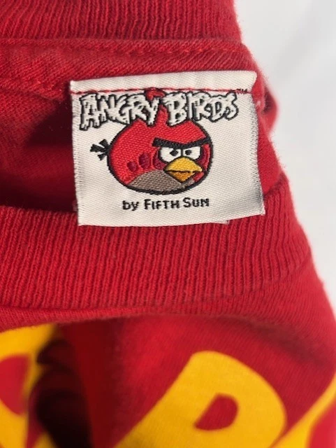 Camisa Angry Birds Go Big Or Go Home roja manga corta niños talla XL--por Fifth Sun  Foto 2 de 4