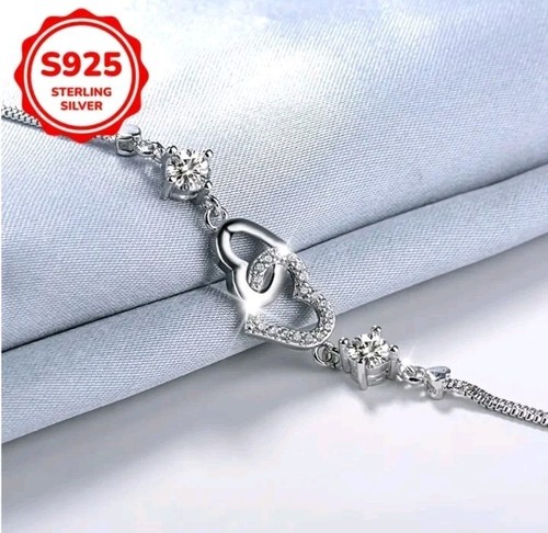 🌺🌟Damen 925er Silber Armband Herz ❤️ Anhänger sehr schönes Geschenk Frau🌟🌺💞 - Bild 2 von 5