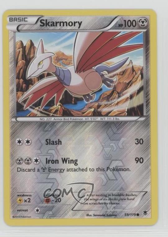 Skarmory Reverse Foil Pokemon XY Phantom Forces #59