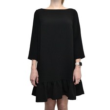 Sezane Designer Black 3/4 Sleeve Dress Size 34