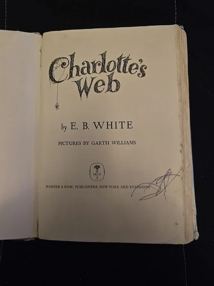 Charlotte's Web by E.B. White 1952 Hardcover 1st First Edition w DJ Harper VG Foto 3 de 4