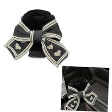 Car Gear Shift Knob Cover, Cute Bow Tie Shifter Stick Protective Black heart