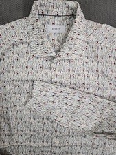 NWOT Eton Men's Multicolor Shirt Long Sleeves Fans Flowers Pattern 17-43