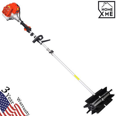 #ad 52cc Handheld 2.4HP Gas Power Snow Sweeper Broom Brush Driveway Walkway Clean $319.50