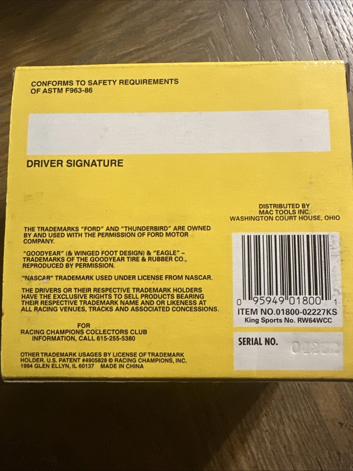 Mac Tools Racing Champions 1/64 Nascar Rusty Wallace 1994 #2 edición limitada Foto 4 de 4