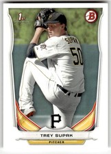 2014 Bowman Draft #DP62 Trey Supak 1st Pittsburgh Pirates Baseball