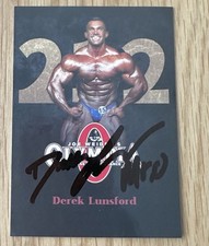 DEREK LUNSFORD SIGNED 2021 MR OLYMPIA CARD RACC TRUSTED BODYBUILDER CHAMPION C