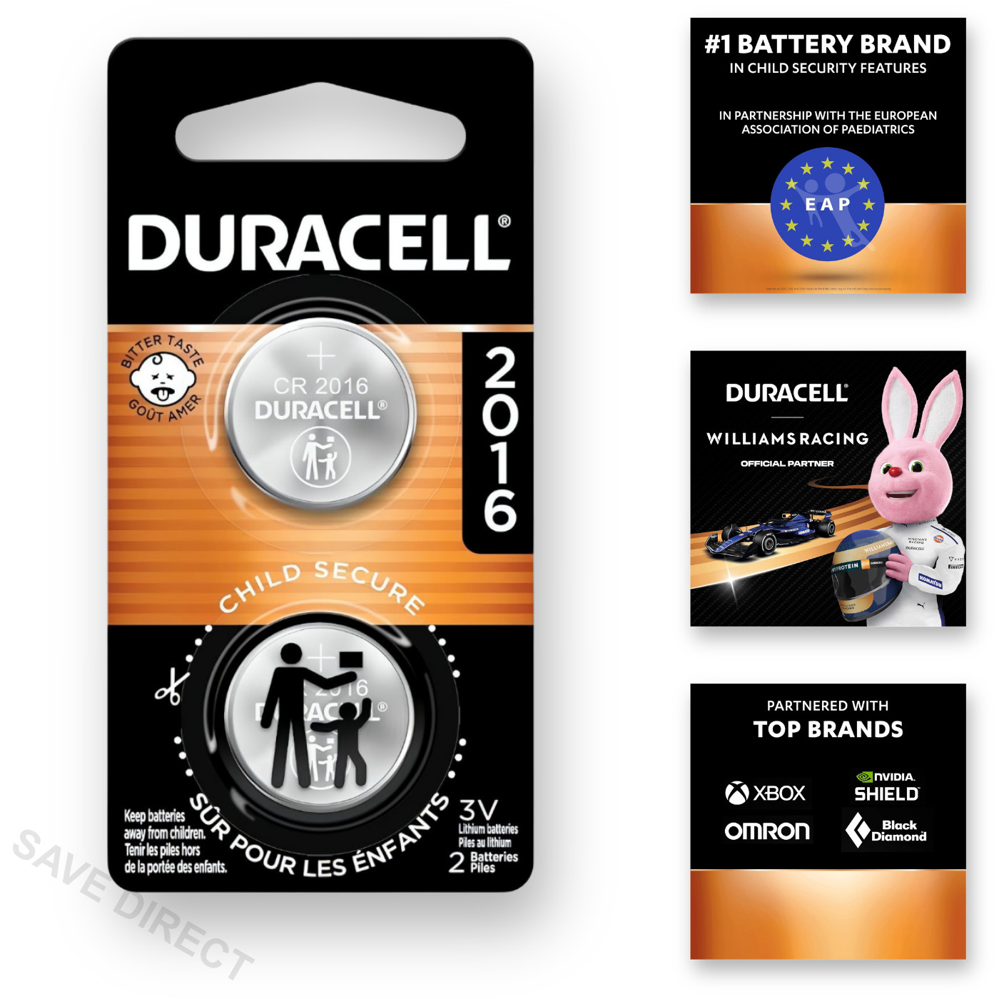 2x DURACELL CR2016 Batteries 3V Lithium Coin Cell 2016 DL2016 *EXPIRY 02/2034*