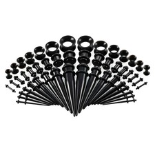 50pcs Ear Stretching Kit 14G-00G Taper Ear Gauges Plugs Tunnels Expander Set