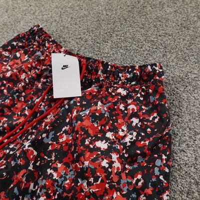 NEW Nike Shorts Mens M Red Black Club Woven Athletic Drawstring Workout Gym Run