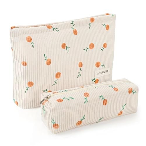 Makeup Bag, Cosmetic Bags for Women, Large Capacity Make up Bag and Brush Beige-image