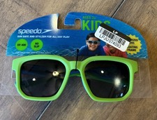 Speedo Kid s Boy s Sunglasses Green Glow Floating Frame UV 400 New