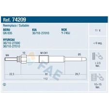 4x FAE Glühkerze 3671027010 3671027000 | 655889
