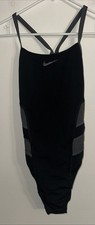 NIKE Vex Racerback One Piece Swimsuit Colorblock Black Gray Womens 8