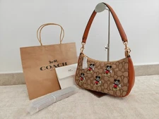 COACH x Disney Teri Signature Jacquard Mickey Shoulder Bag CM196 Outlet NEW