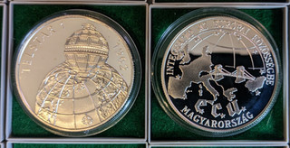 Ungarn: 2 x 500 Forint Telstar Sat 1992 EU 1993 Proof /PP 58 2g fein