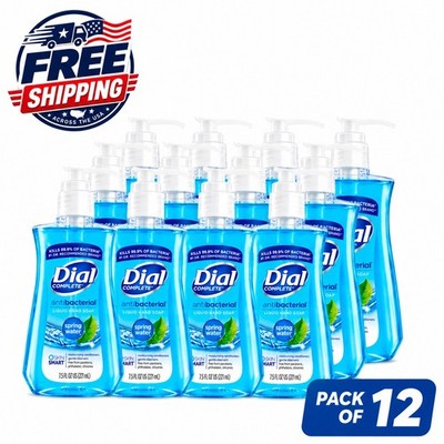 Dial Complete Antibacterial Liquid Hand Soap Spring Water 7.5 oz (12 Pack)