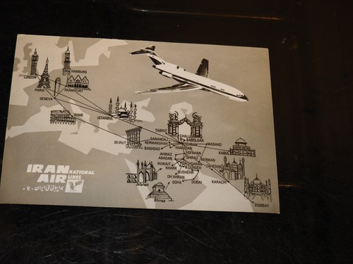 Vintage Iran Air Boeing 727 postcard