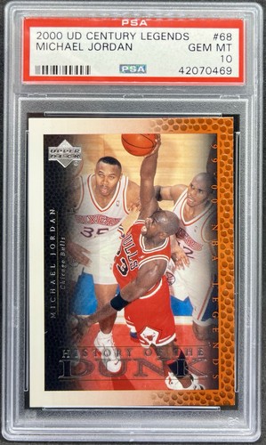 2000 UPPER DECK CENTURY LEGENDS MICHAEL JORDAN History of The Dunk #68 PSA 10
