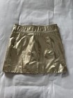 Yves Salomon Gold Metallic Button-Front Leather Mini Skirt Size FR 36/US 4 — photo 2