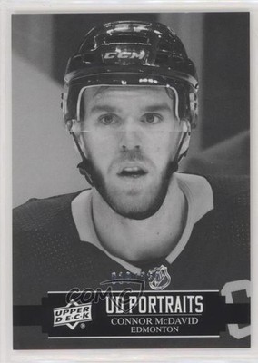 2021 Upper Deck Series 1 UD Portraits Black & White 18/250 Connor McDavid 0i47