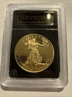 Copy 1933 Liberty Standing Walking $20 Twenty Dollars US Gold Tone Coin In Case