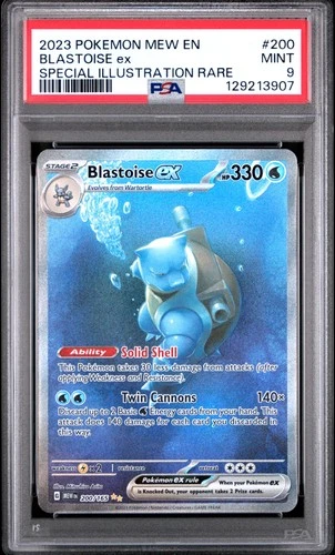 2023 Pokemon Mew En-151 #200 Blastoise Ex Special Illustration Rare PSA 9