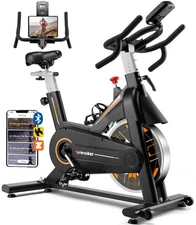 Exercise Bike, Stationary Bike for Home, Indoor Bike with Silent Belt Drive, ...