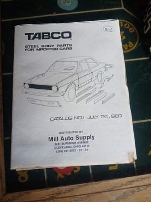 Vintage Automotive Body Parts Catalog Tabco For Imported Cars
