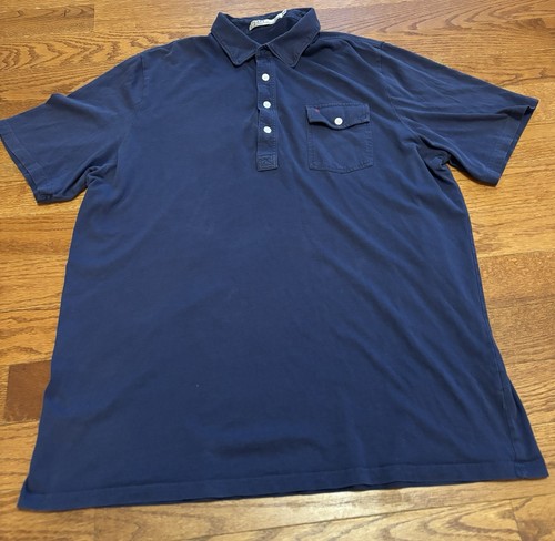 Criquet Polo Shirt Men’s XL Navy Blue Short Sleeve Golf Preppy Dad Pocket - Imagen 2 de 5