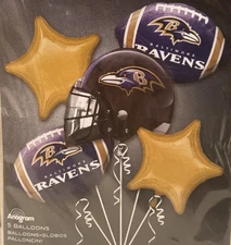 Baltimore Ravens Tailgate Birthday Party Balloons Set of 5 Big Foil Balloons