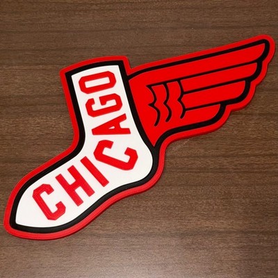 Chicago White Sox City Connect 3D Printed Sign | Red Black Hanging Wall Decor