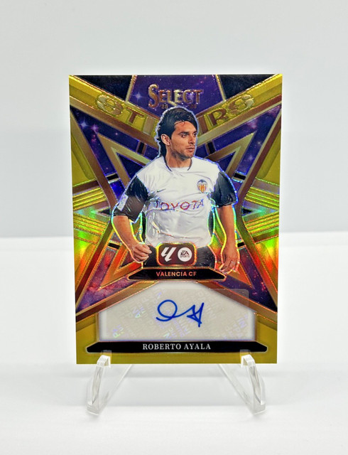 2025-26 Panini Select La Liga Roberto Ayala Stars Gold Prizm Auto /10 Valencia C