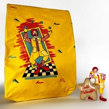 VTG 1988 McDonald's Happy Meal Lunch Bag GITD Ronald McDonald Set
