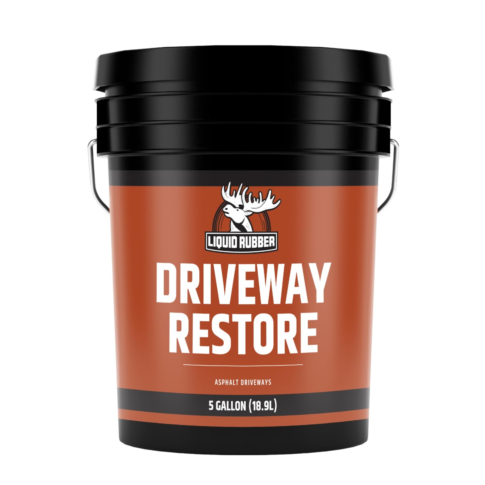 Liquid Rubber Driveway Restore - Highly Flexible Asphalt Coating Fills Cracks...