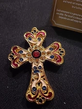 Pier One Cloisonne Collection  Muli-color CROSS Christmas Ornament  