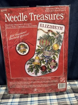 Needle Treasures Counted Cross Stitch Dazzling Ornament Stocking 02958    P80