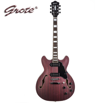 Grote 335-04 Style Electric Guitar Semi-Hollow Body P90 Suittable for Beginners