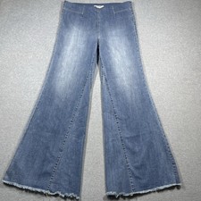 Free People penny pull on flare jeans women's W33 L32.5 blue medium wash stretch